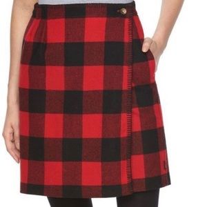 Woolrich Red and Black Plaid Mini Skirt